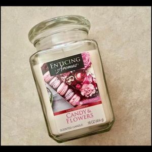 NEW Enticing Aromas soy blend 16 oz jar candle Candy Flowers